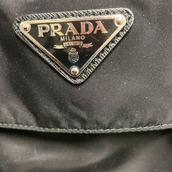 Prada Black and White Nylon & Leather Handbag w Studs Invoice included - Picture 2 of 10